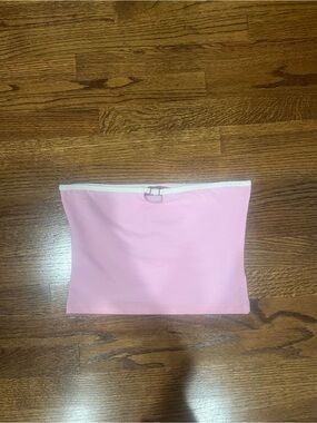 Edikted Pink Strapless Tube Top with White Trim